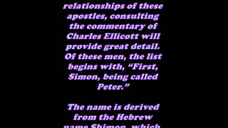 Matthew 10:2 - Daily Bible Verse Commentary