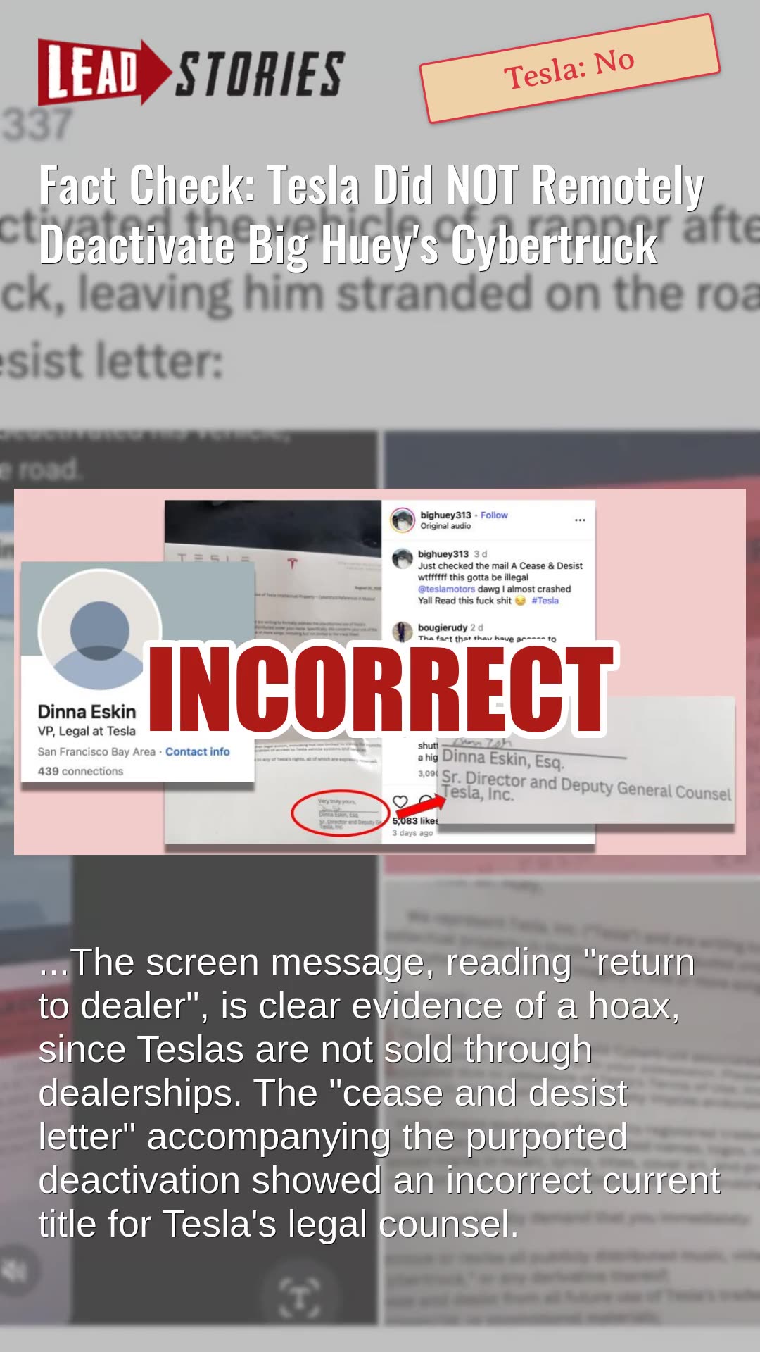 Fact Check: Tesla Did NOT Remotely Deactivate Big Huey's Cybertruck