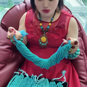 250612-5 Sleeping Beauty Turquoise Bead Strand: Wear the Deep-Sea Mystery Around the Neck