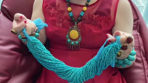 250612-5 Sleeping Beauty Turquoise Bead Strand: Wear the Deep-Sea Mystery Around the Neck
