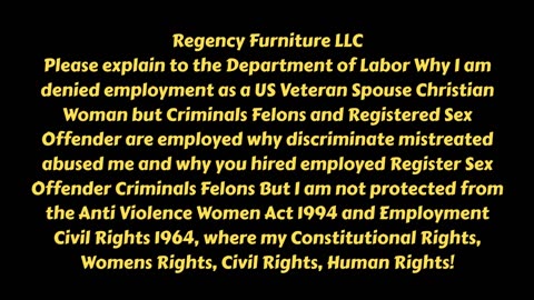Department Of Labor Complaints / Regency Furniture LLC / Southern Maryland News