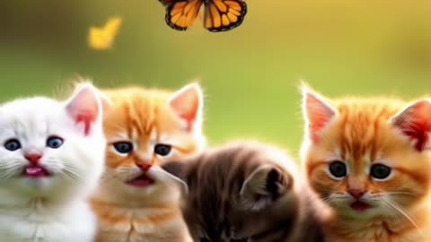 Cute sweet kittens meowing and playing moments