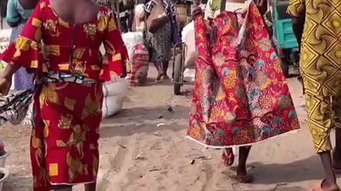 Rural village market day in Togo west Africa