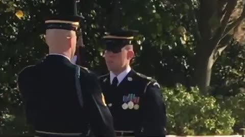 Changing of the Guard Mishap. He was stabbed in the foot and remained composed.