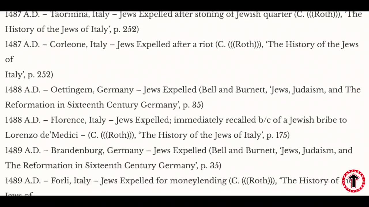 THE FUTURE IS THE PAST: The Complete List of Jewish Expulsions