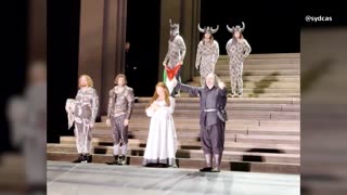 Opera cast member unfurls Palestinian flag onstage in London