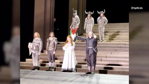 Opera cast member unfurls Palestinian flag onstage in London