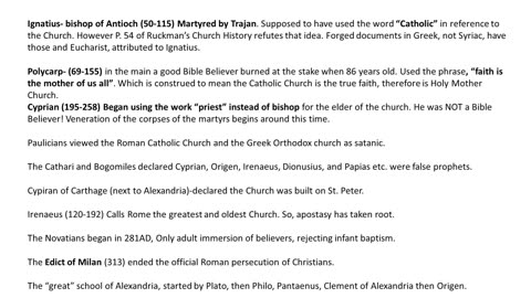 Church History 1