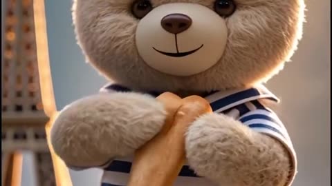 Teddy bear in Paris.