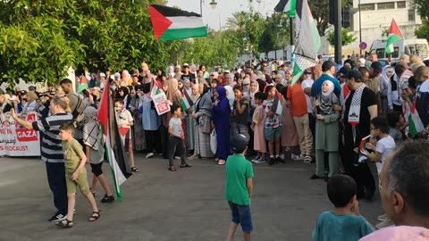 مسيرة شعبية بطنجة دعما لقافلة الصمود لكسر الحصار عن غزة 15 06 2025 لا للحياد نرفض الحياد