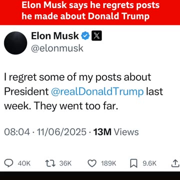 Elon Musk says he regrets post he made about Donald Trump