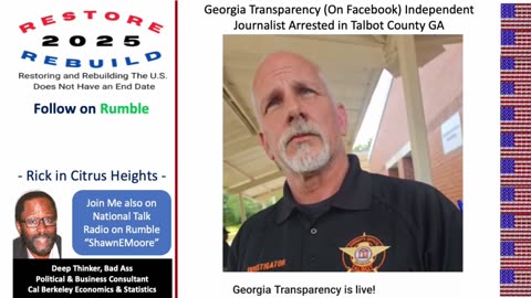 Georgia Transparency Indie Journalist Arrest in Talbot County GA