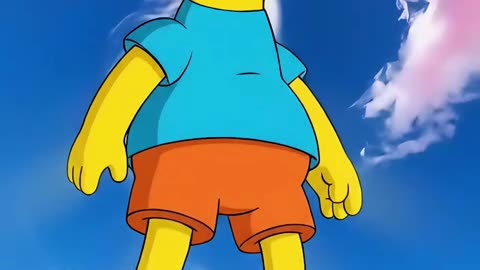 Surreal Bart Simpson Levitates Over Dreamlike Swirling Sky | Fantasy Animation