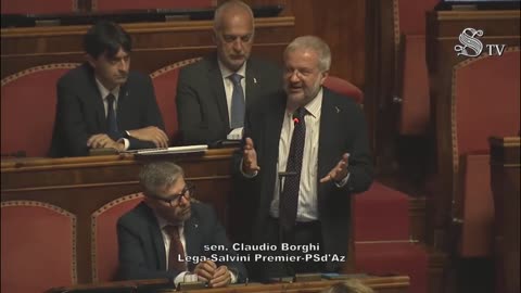 Claudio Borghi Aquilini intervento sulla flottiglia e il noto drone 24-09-2025