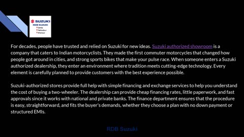 Visit A Suzuki Authorised Showroom To See Innovation And Trust In Action