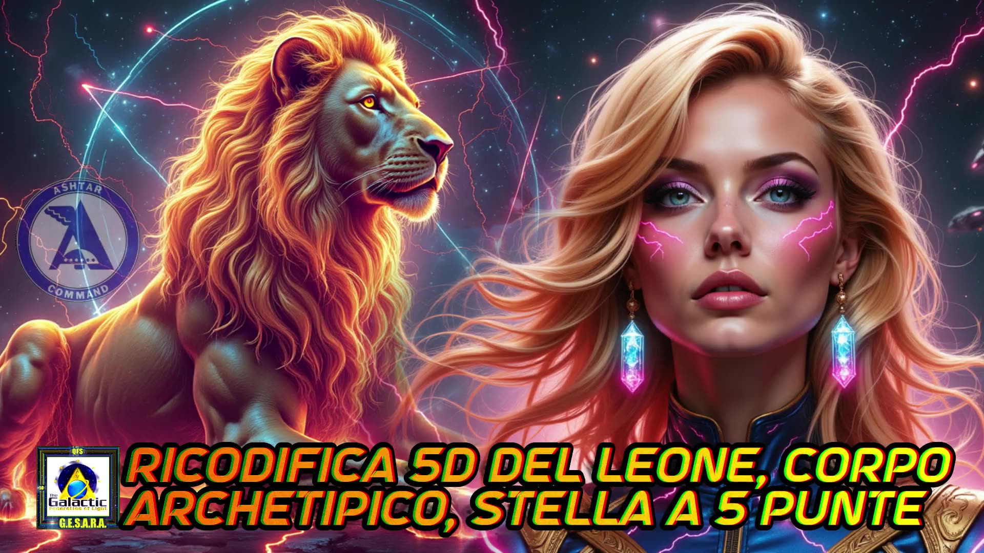 ✨⚡️✨ Ricodifica 5D del Leone, corpo archetipico, stella a 5 punte