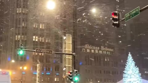Chicago in snow.