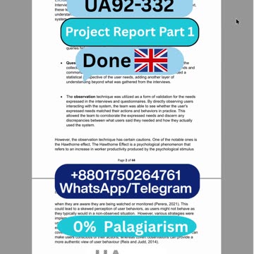 Student Project( Report )| UA92-332 Report Part 1Human Elements of System Design | UA92 University