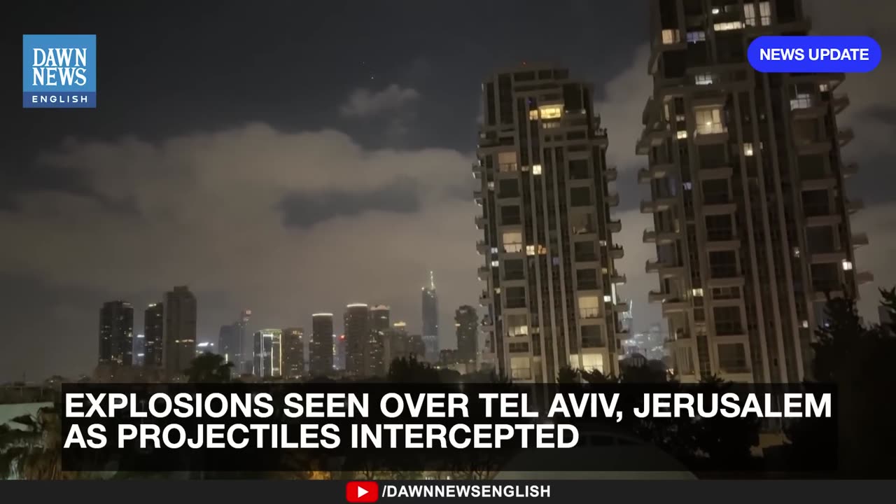 Blasts Light Up Tel Aviv, Jerusalem As Projectiles Intercepted | Dawn News English