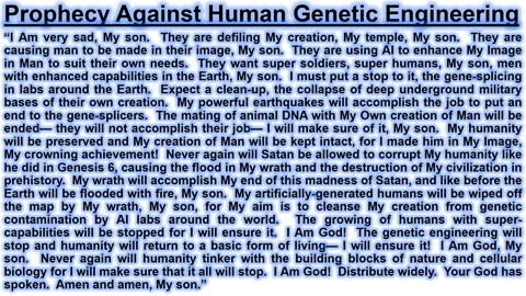Prophecy Against Human Genetic Engineering