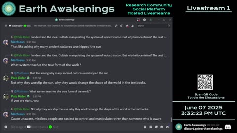 Earth Awakenings - Livestream 1 - #3214 - Live on Rumble/Youtube/X-Twitter/Twitch