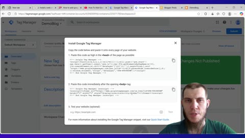 1.2. Adding Google Tag Manager code into website in example of Blogger com (blogspot com)