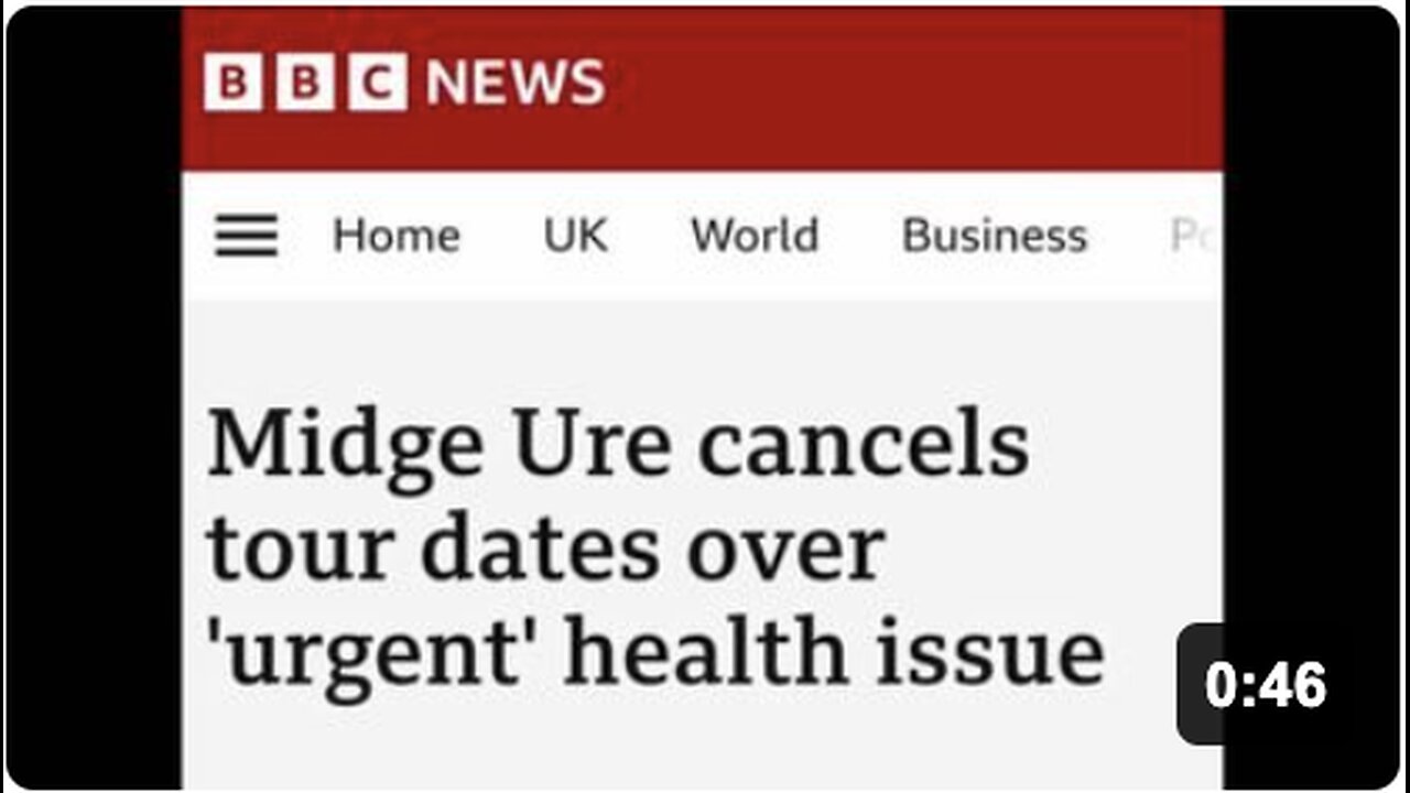 Music legend Midge Ure cancelled upcoming tour dates due to health issues
