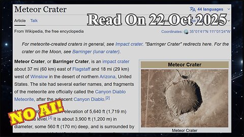 Meteor Crater (No AI) - 22 October 2025