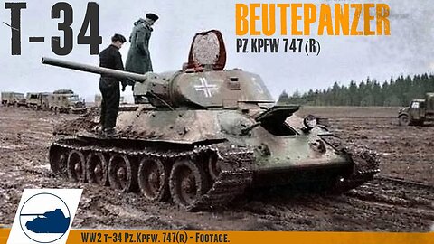 Rare WW2 T-34 Beutepanzer Pz.Kpfw. 747(r) - footage