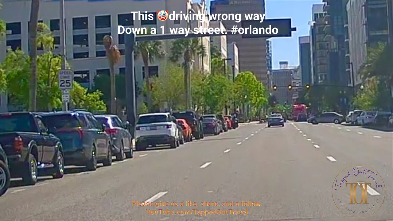 Bad Drivers Orlando Idiot going down the wrong way on a one-way. #OrlandoDrivers. #Orlando.