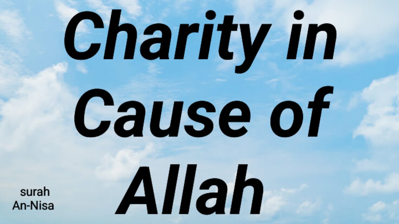Charity in Cause of Allah