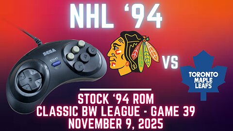NHL '94 Fall Classic Gens BW - Blackhawks (jeffpoutine) at Maple Leafs (Len) {Genesis} Game 39
