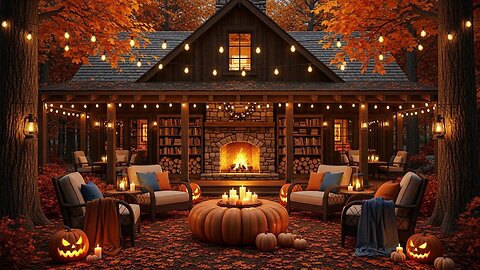 7/24 Halloween Fireplace 🎃🔥 Cozy Spooky Sleep Ambience