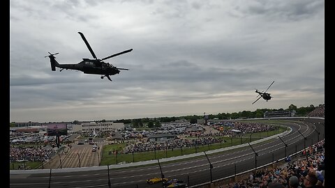 Blackhawk Helicopter Escort Indy 500 Pace Lap 2025