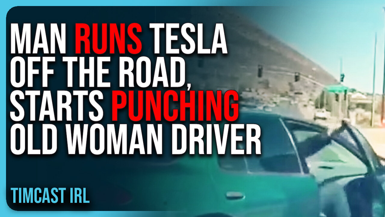 Man RUNS Tesla OFF THE ROAD, Starts PUNCHING Old Woman Driver, It's Getting CRAZY