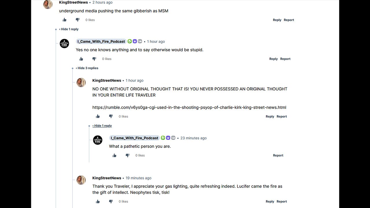 THE LUCIFERIAN I CAME WITH FIRE PODCAST KEEPS CHARLIE KIRK & LIBERAL DEMOCRACY IN THEIR PRAYERS - King Street News