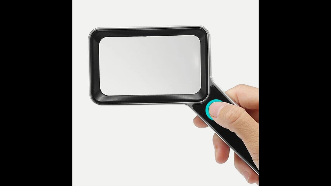Portable Handheld 3X Square Magnifier, with LED, Rechargeable & Dimmable Light, No Distortion