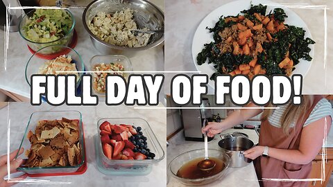 FULL DAY OF MEALS! | BREAKFAST, LUNCH, & DINNER MEAL PREP AT HOME