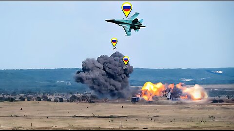 Russian FAB-3000 Destroys Ukrainian M777 Howitzer Convoy Mercilessly!