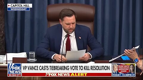 WATCH: JD Vance BLOCKS Dems' war powers resolution with tie-breaking vote