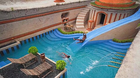 Underground Mud House with Slide Pool | Primitive Lifestyle Water Park