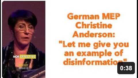German MEP Christine Anderson: "Let me give you an example of disinformation." 🔥