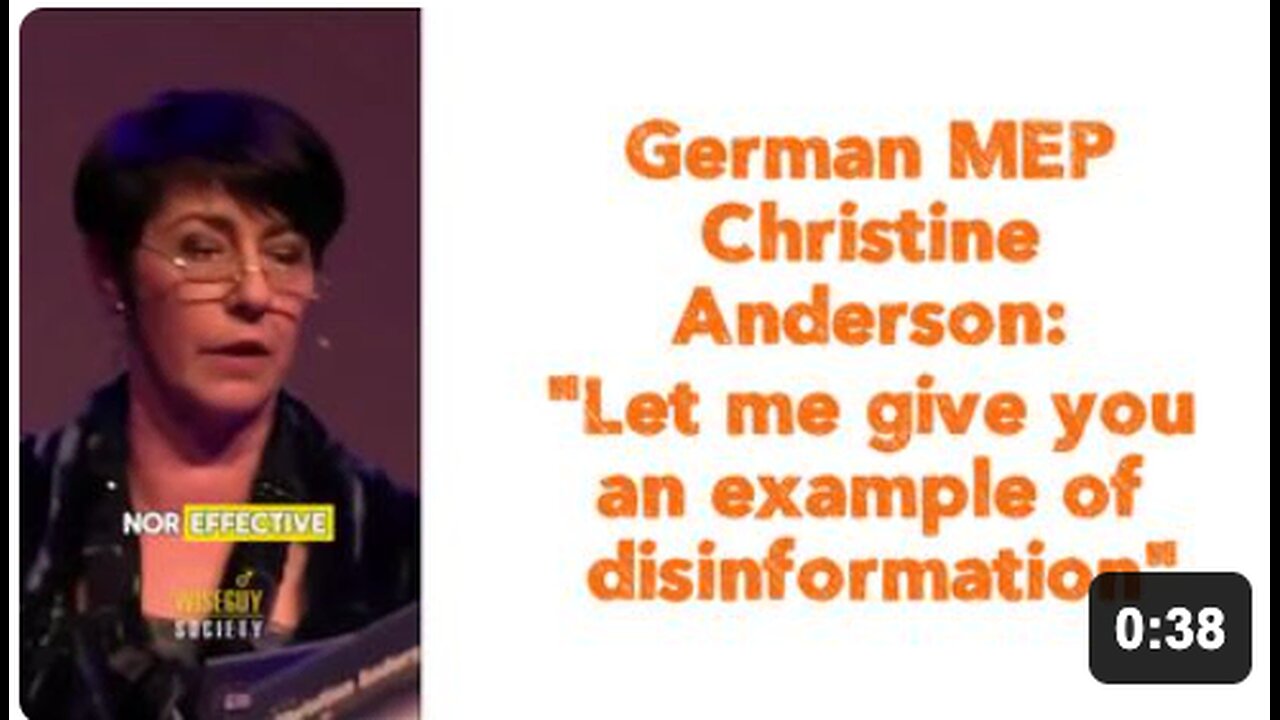 German MEP Christine Anderson: "Let me give you an example of disinformation." 🔥
