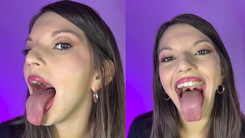 HOT WOMAN WIDE OPEN MOUTH & TONGUE ASMR PART 11