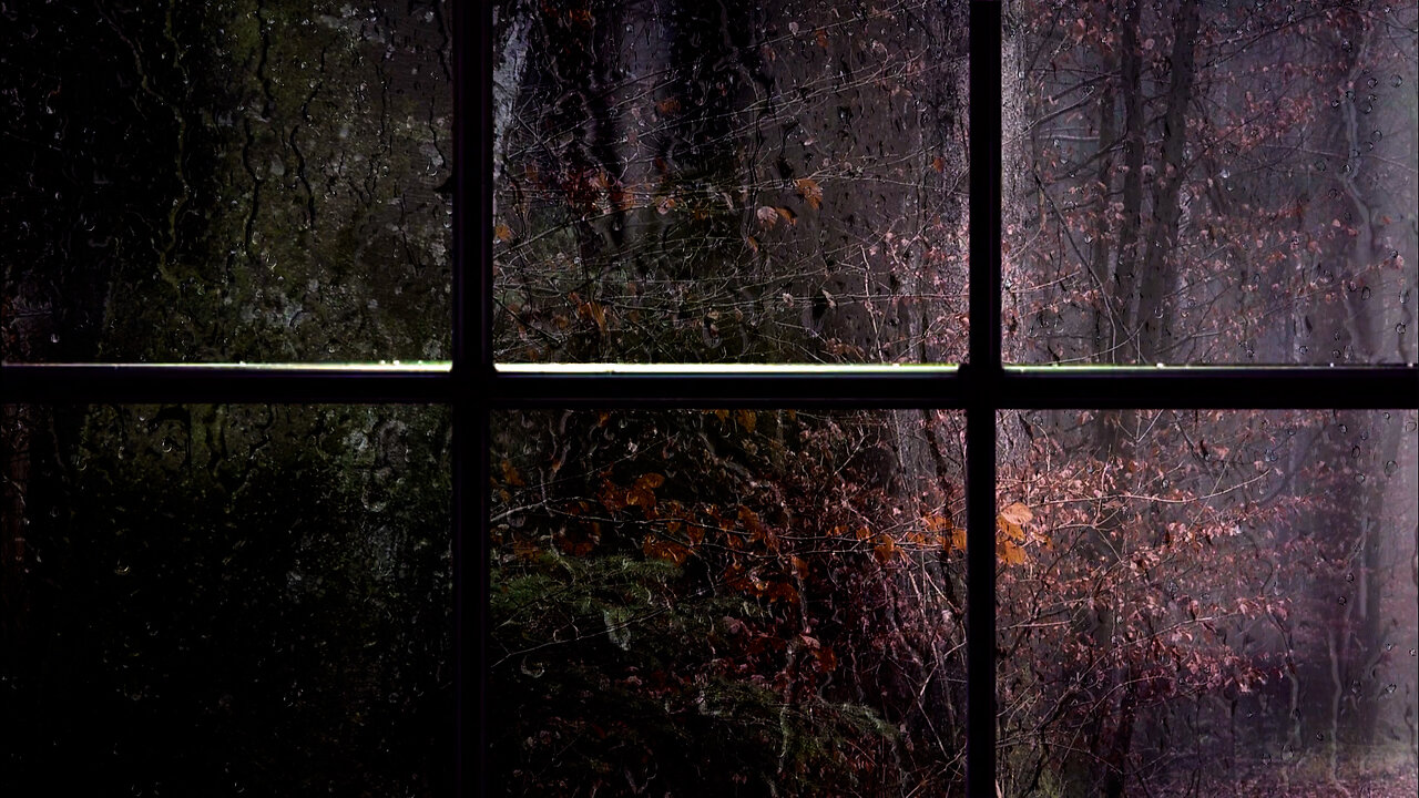 Sound of rain falling on window, nature sounds, black screen