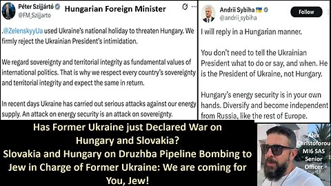 Christoforou MI6 SAS: Has Former Ukraine just Declared War on Hungary and Slovakia.