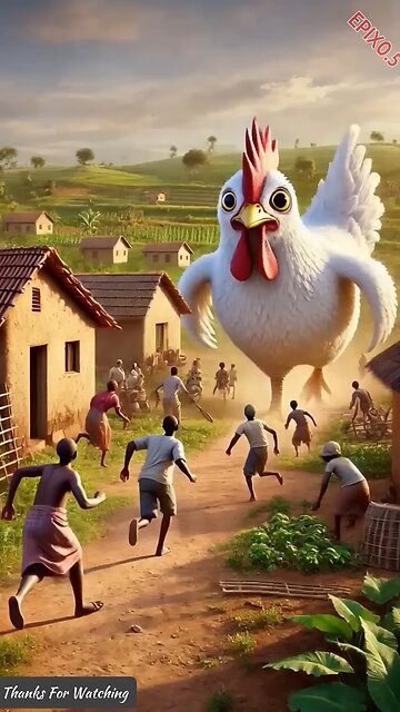 A big chicken enters the village. Beautiful story #shorts #ai #hen #trending #viralvideo