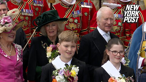 King Charles and Queen Camilla greet crowds following Royal Maundy Service at Durham Cathedral