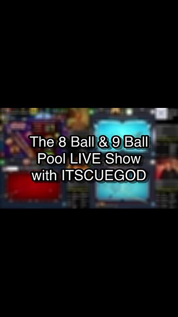 The 8 Ball & 9 Ball Pool LIVE Show with ITSCUEGOD