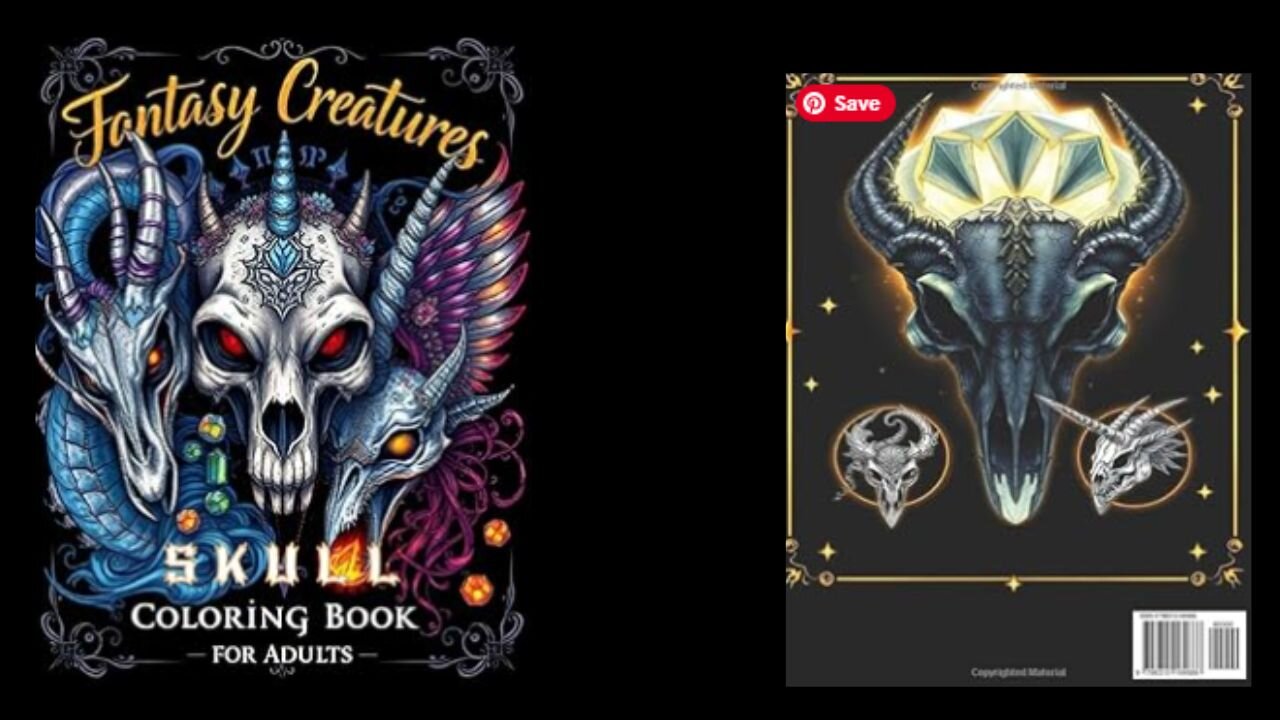 Fantasy Creatures Skull Coloring Book for Adults